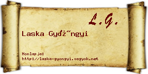 Laska Gyöngyi névjegykártya